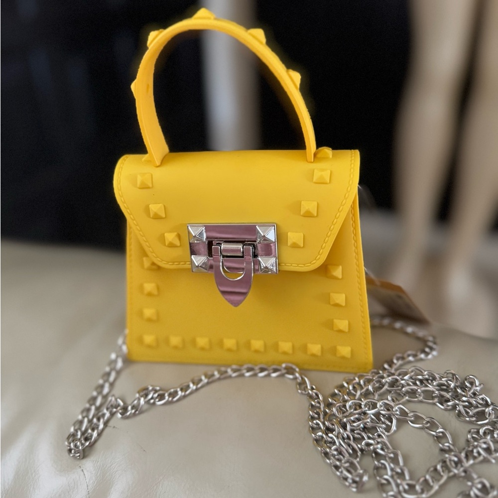 Yellow Studded Handbag